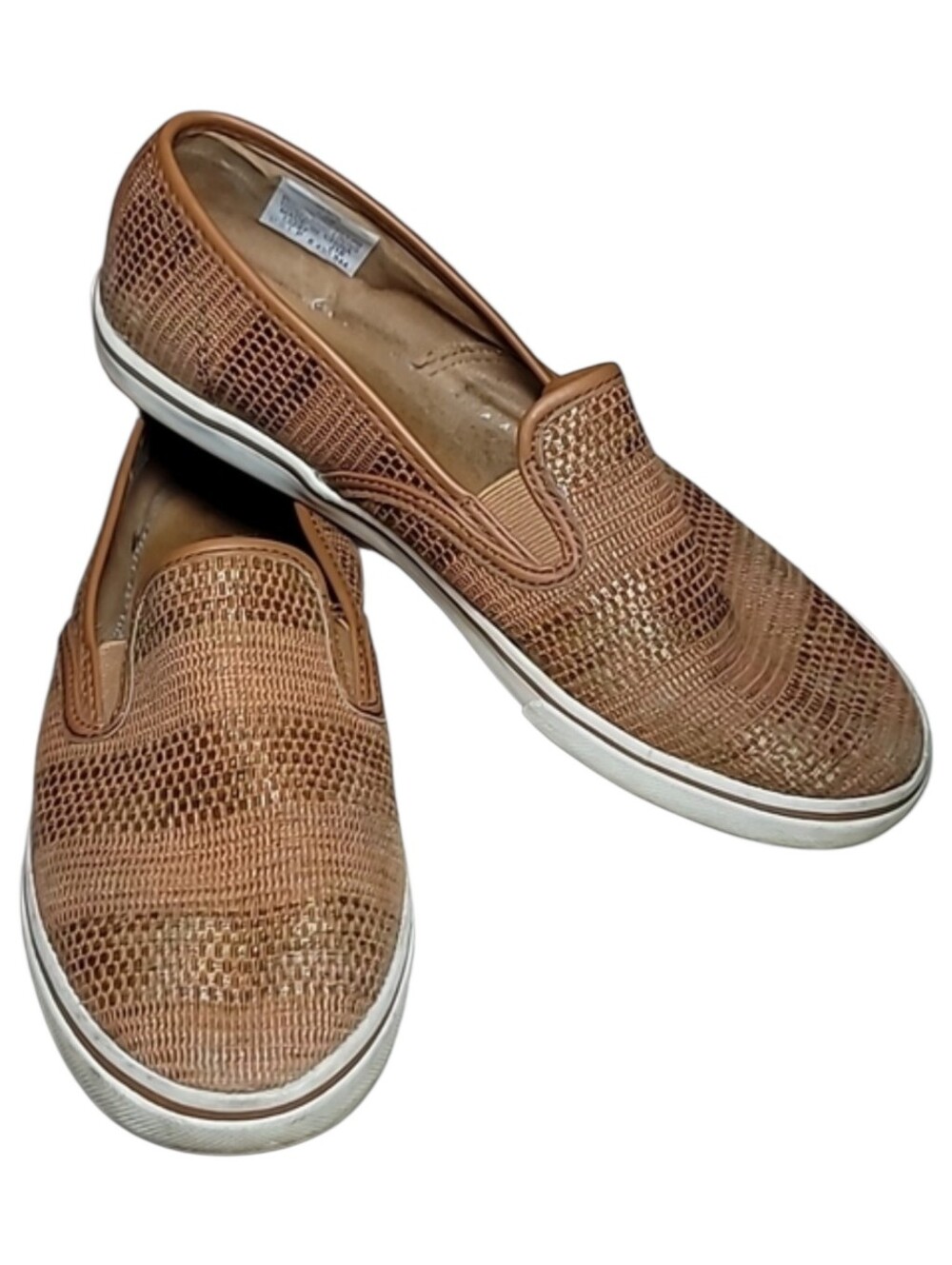 Lauren RL loafer "JANIS" 7.5 faux straw textile neutral casual Y2K